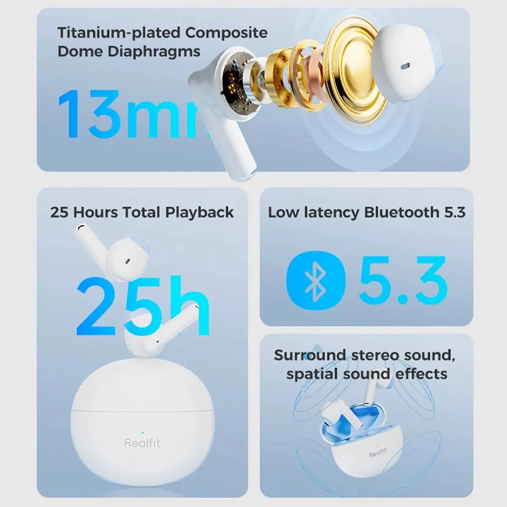 F2 Bluetooth Earphones - Premium Hi-Fi Quality TWS Wireless Earbuds for Realme and Xiaomi