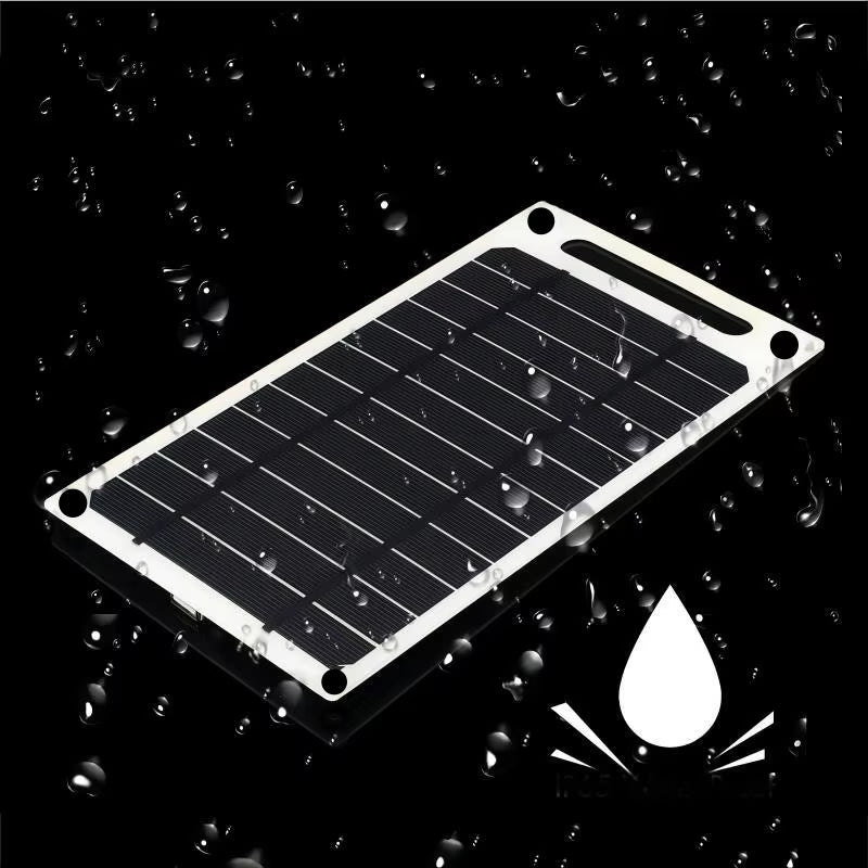 Portable 5V USB Type-C Solar Charging Kit - Lightweight Flexible System for Phones, Cars, Camping, Hiking, and Power Banks (IP65 Rated)