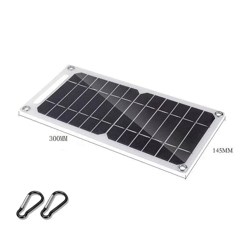 Portable 5V USB Type-C Solar Charging Kit - Lightweight Flexible System for Phones, Cars, Camping, Hiking, and Power Banks (IP65 Rated)