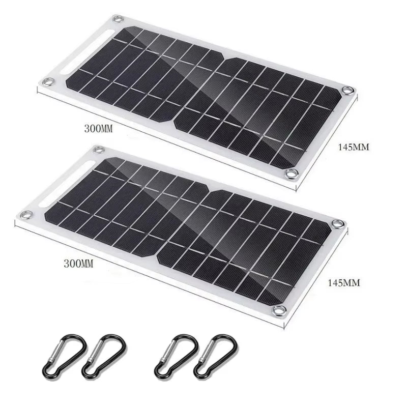 Portable 5V USB Type-C Solar Charging Kit - Lightweight Flexible System for Phones, Cars, Camping, Hiking, and Power Banks (IP65 Rated)