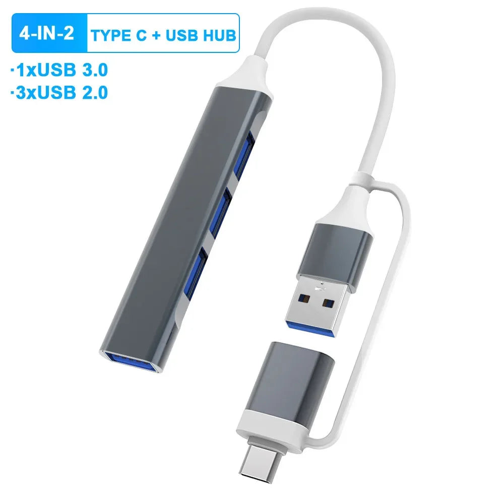 5Gbps USB 3.0 HUB USB C HUB USB C Docking Station High Speed Transmission OTG Adapter Splitter TYPE-C HUB for Laptop Macbook