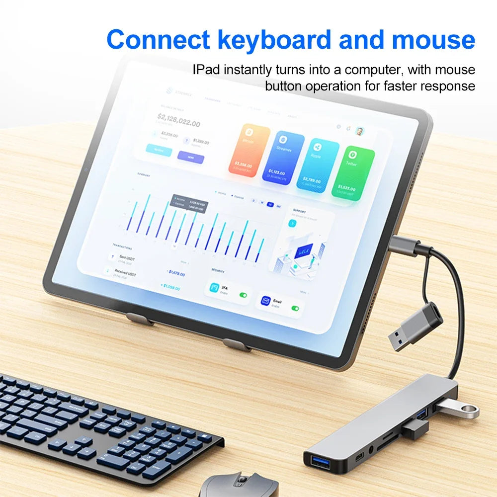 5Gbps USB 3.0 HUB USB C HUB USB C Docking Station High Speed Transmission OTG Adapter Splitter TYPE-C HUB for Laptop Macbook