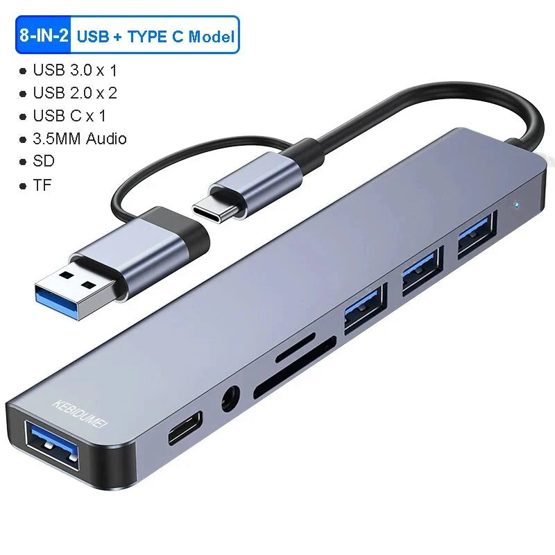 5Gbps USB 3.0 HUB USB C HUB USB C Docking Station High Speed Transmission OTG Adapter Splitter TYPE-C HUB for Laptop Macbook