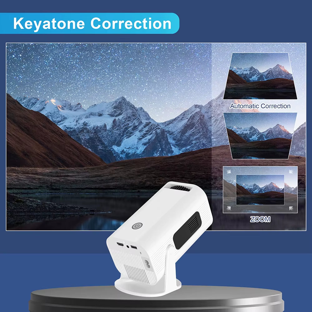 P330 Portable Mini Projector - 720P, 1080P, 4K, 8K Support, Android 11, 300 ANSI Lumens, Wi-Fi 6, Bluetooth 5.0, Auto Keystone, 270° Free Projection