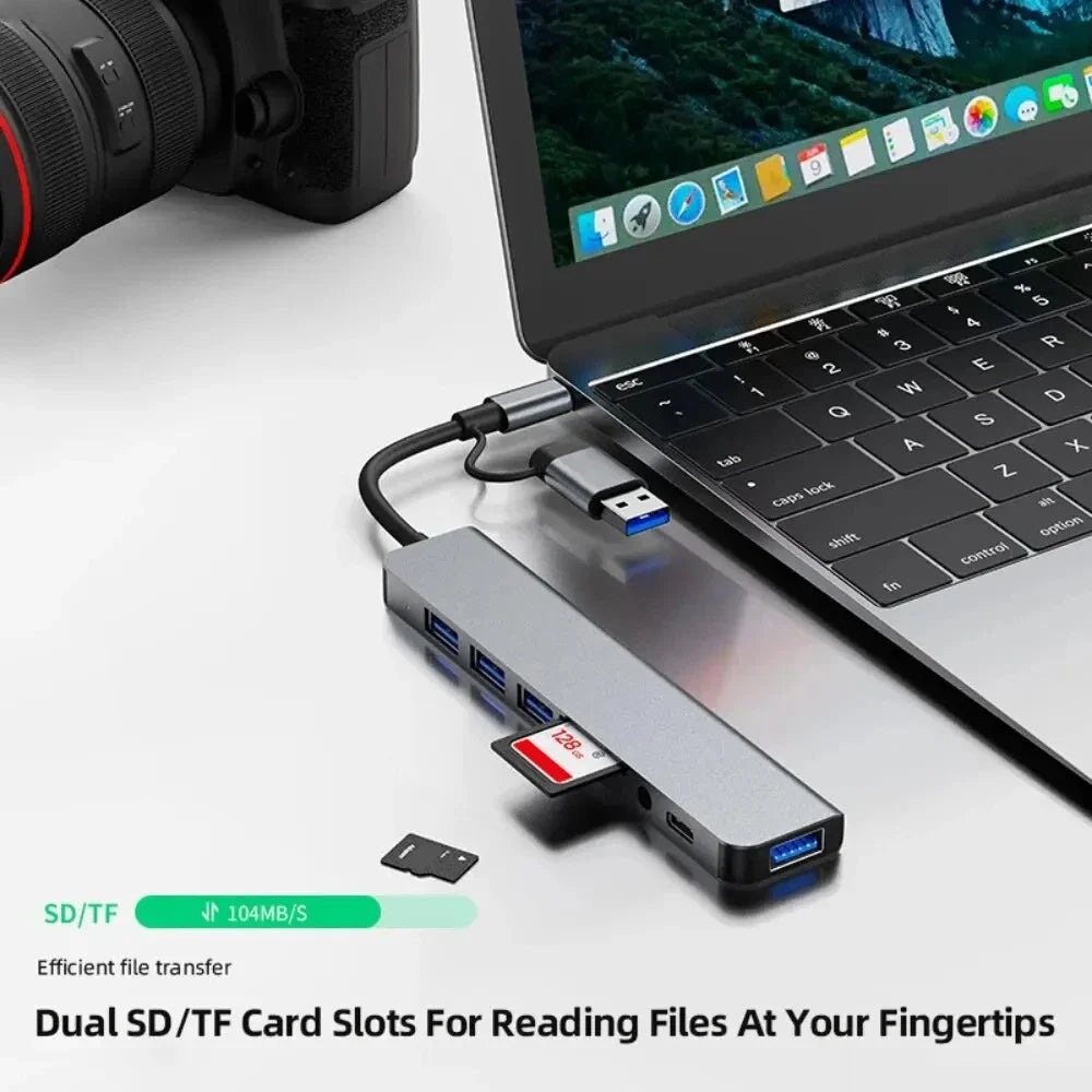 5Gbps USB 3.0 HUB USB C HUB USB C Docking Station High Speed Transmission OTG Adapter Splitter TYPE-C HUB for Laptop Macbook