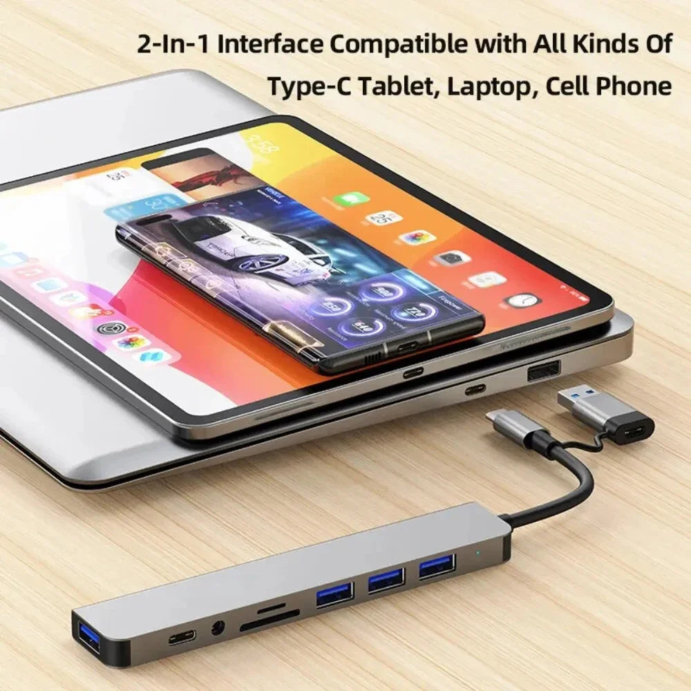 5Gbps USB 3.0 HUB USB C HUB USB C Docking Station High Speed Transmission OTG Adapter Splitter TYPE-C HUB for Laptop Macbook