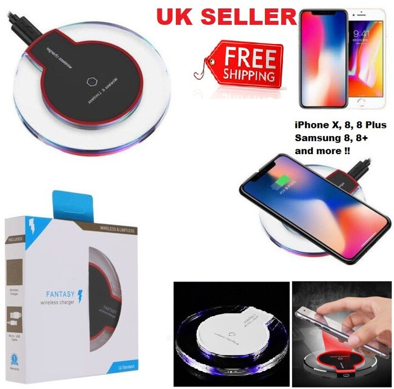 QI Wireless Charger Wifi Charging Pad Mat Dock for Iphone 8 X 11 Samsung S6 9 10