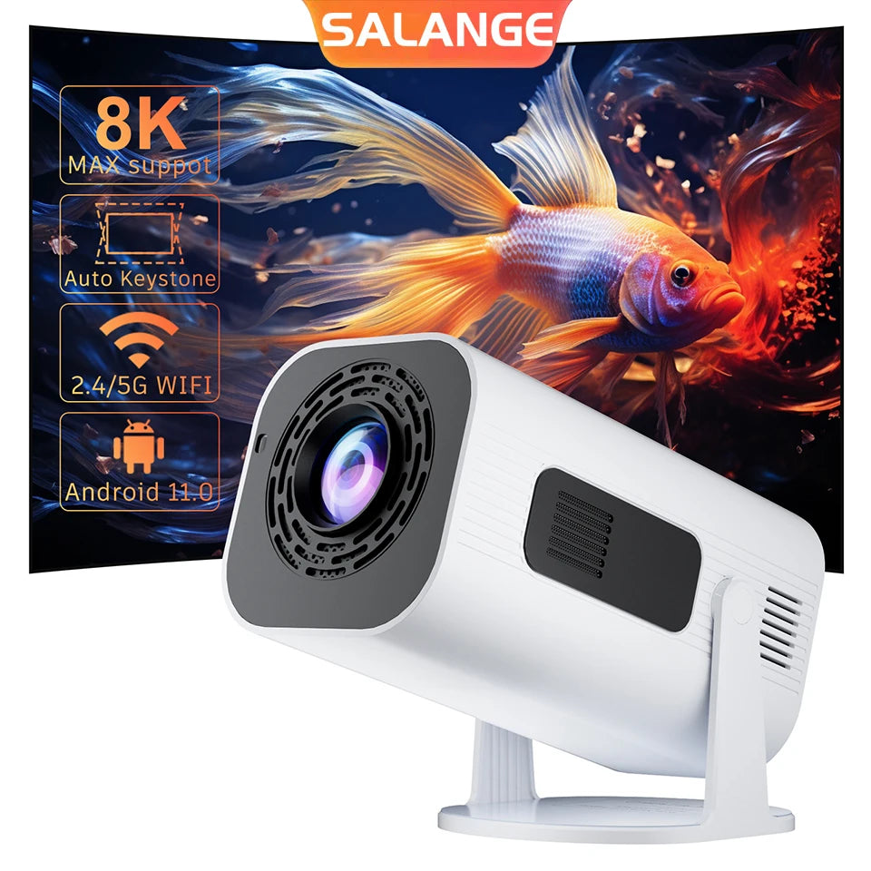 P330 Portable Mini Projector - 720P, 1080P, 4K, 8K Support, Android 11, 300 ANSI Lumens, Wi-Fi 6, Bluetooth 5.0, Auto Keystone, 270° Free Projection