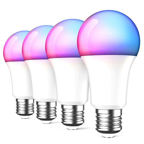4 COLOUR CHANGING E27 SCREW LED SMART BULBS WIFI APP ALEXA AMAZON GOOGLE DIMMER
